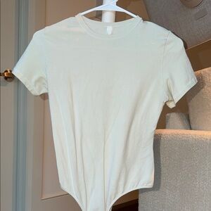 SKIMS Yellowish/White Short Sleeve Bodysuit